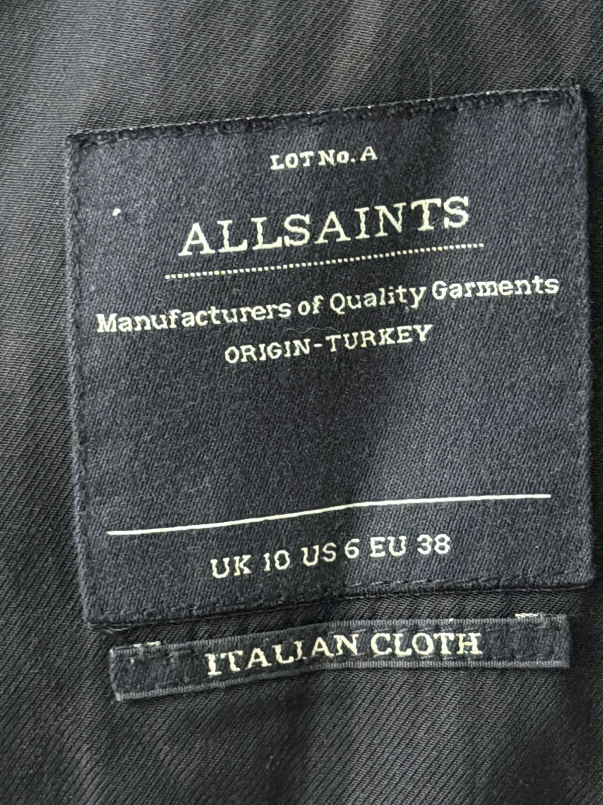 Women’s Allsaints Monument Eve Wool Coat with Metal Closure In Navy -Uk10 - 3725