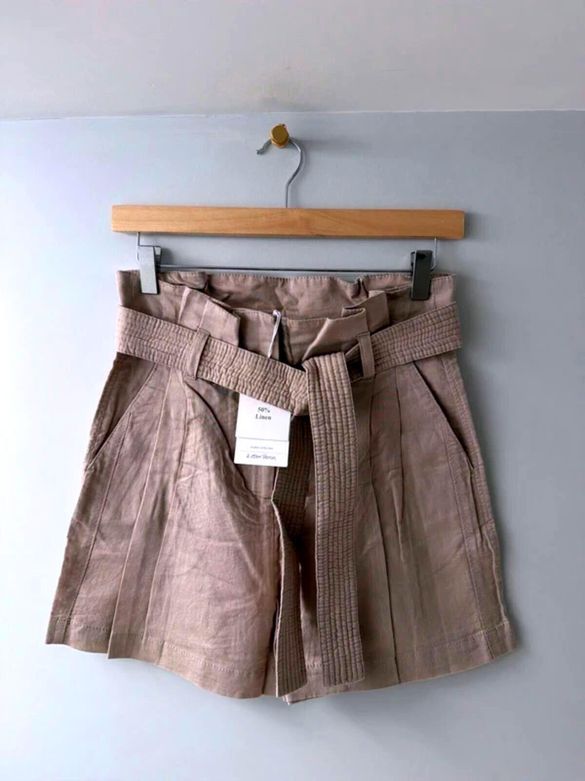 Women’s & Other Stories linen tie front style shorts in beige - Ul6 -