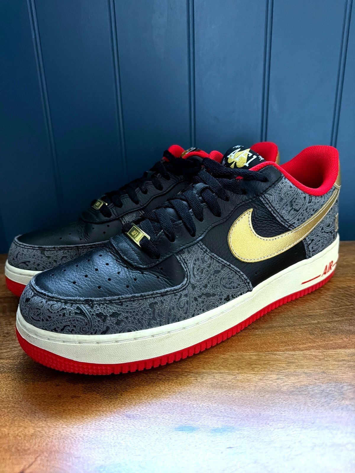 Men’s Nike Air Force 1 Low 07 LX Spades Rare Trainers In Black  - UK11.5 - 3817