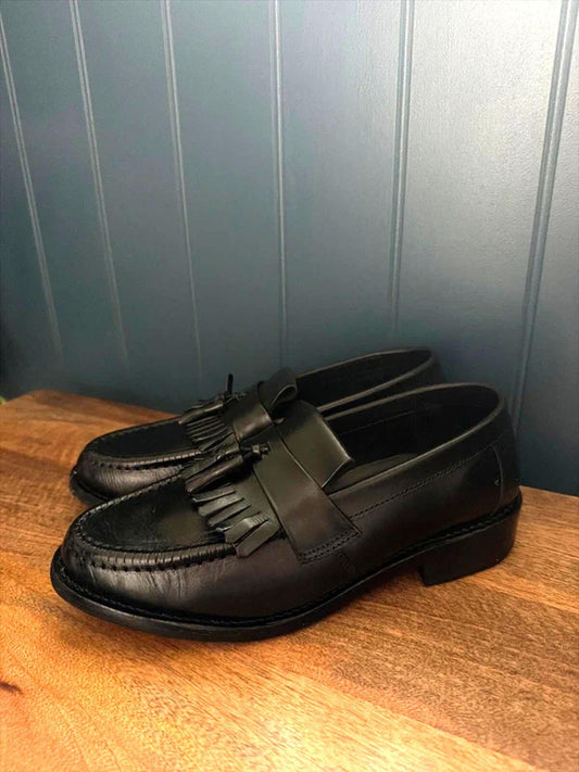 Women’s Samuel Windsor Premium Leather Tassel Loafers In Black - Uk6.5 - 3297