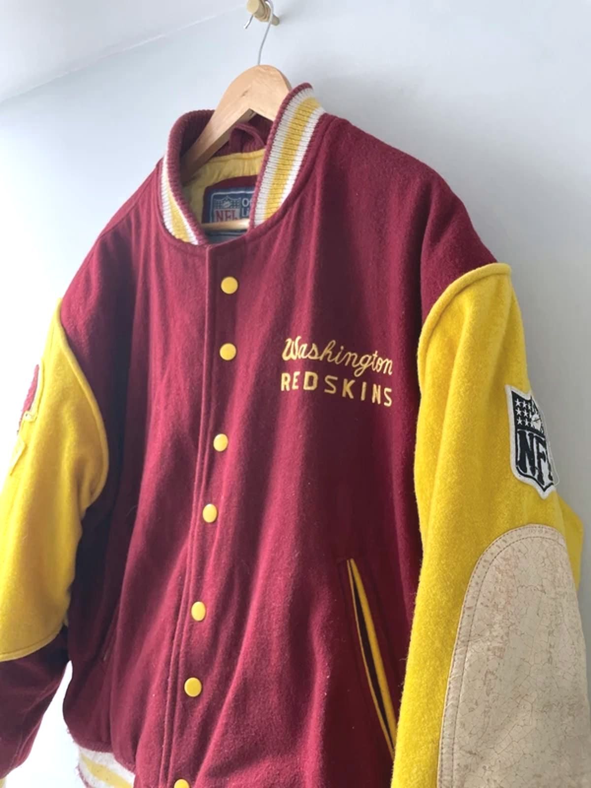 Men’s Washington Redskins Rare Wool Bomber Jacket in Red/Yellow - Medium - 2956