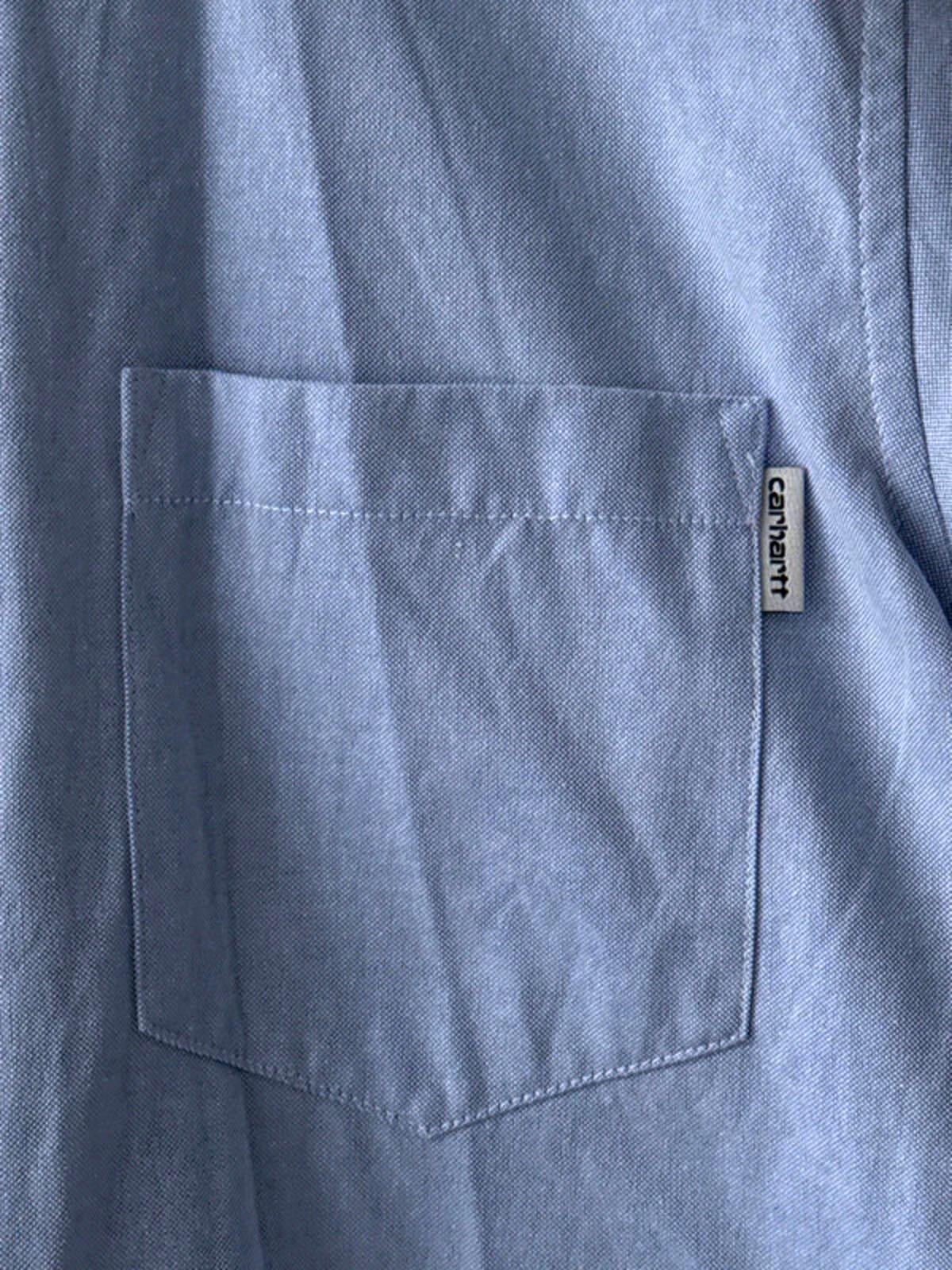 Men’s Carhartt slim fit long sleeve turner oxford shirt in blue - Medium - 0283