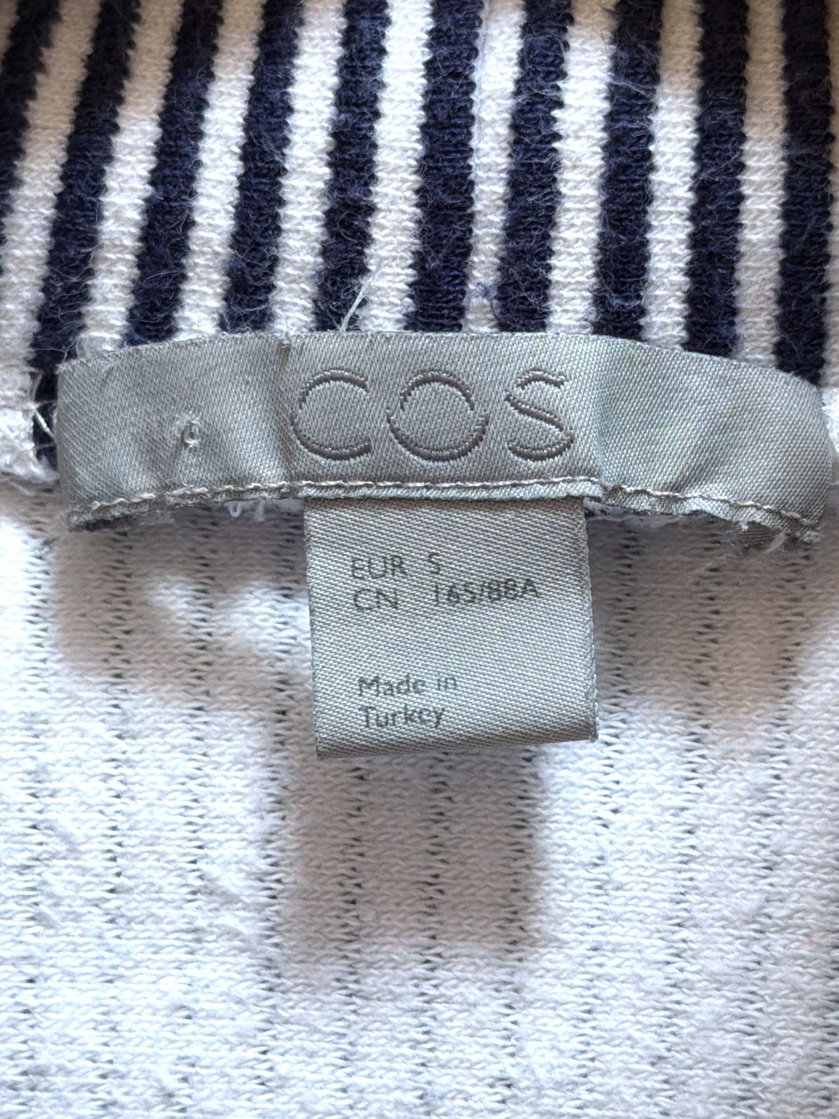 Women’s COS Striped Cotton Blend Turtleneck Sweater - Medium - 3783
