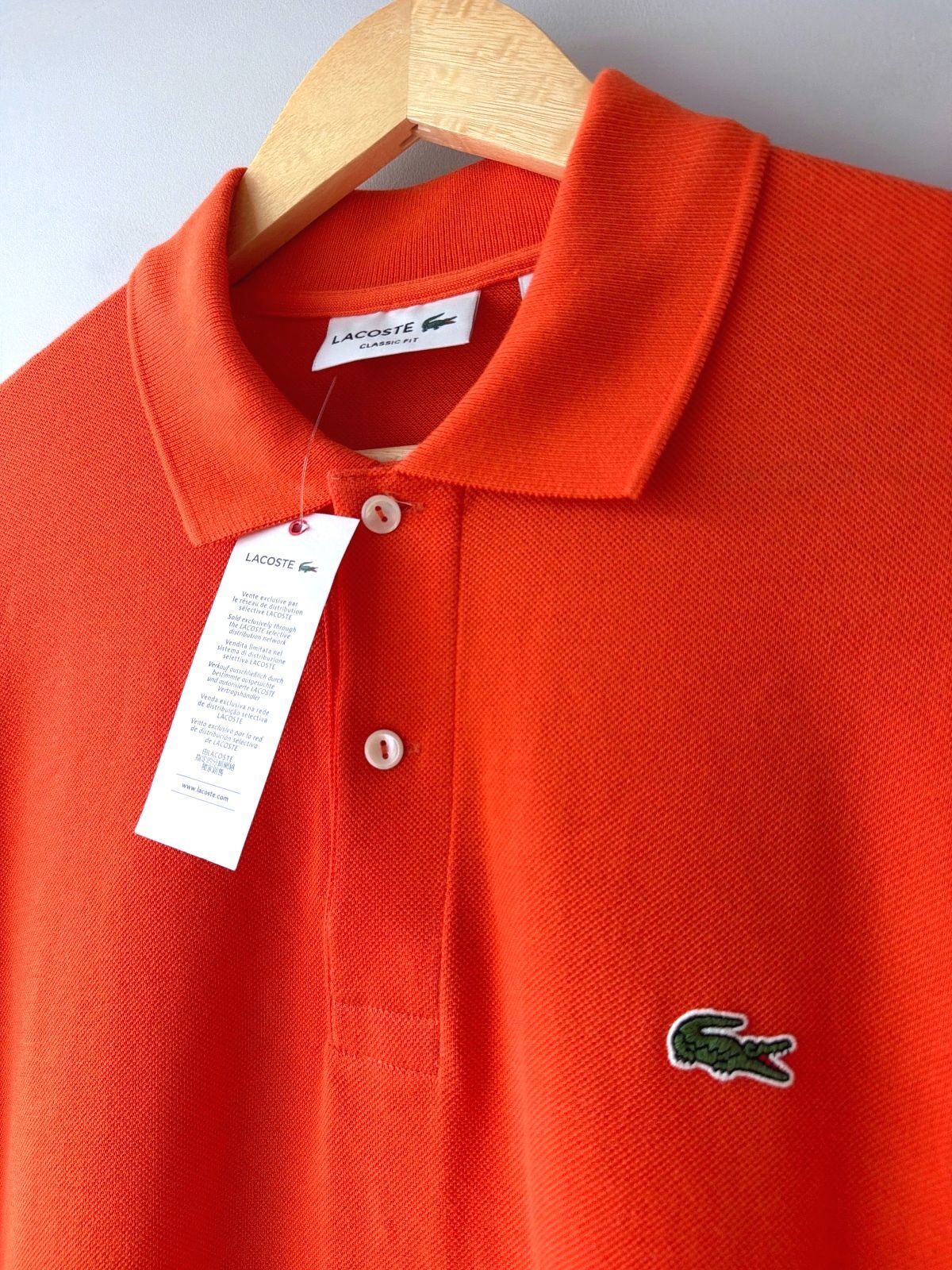 Men’s Lacoste Classic Fit Polo Shirt Top In Orange - Large - 3669