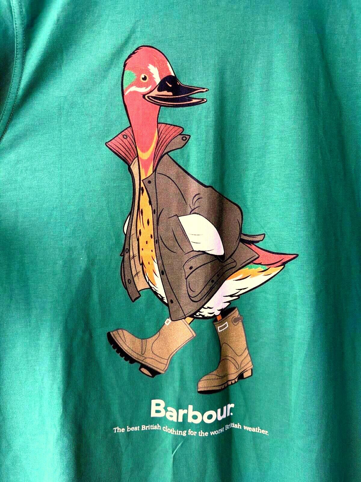 Mens Barbour x Noah Green Duck Graphic T-Shirt In Green - Small - 3501