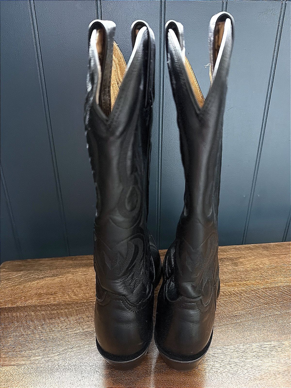 Women’s Tony Lama Premium Leather Cowboy Boots In Black - Uk7 - 3616