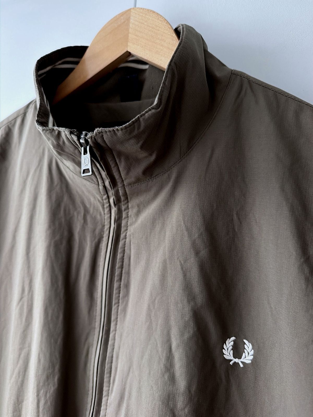 Men’s Fred Perry Lightweight Harrington Jacket Coat In Khaki - XLarge - 3656