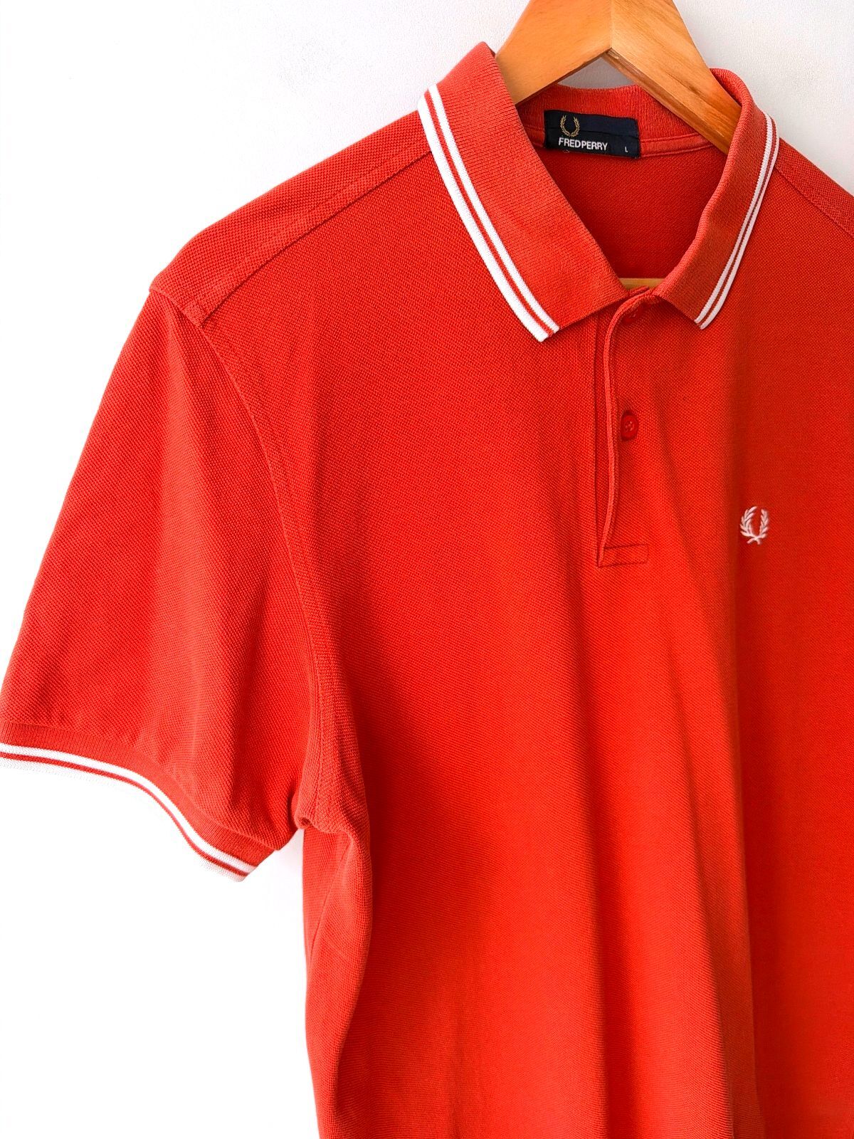 Men’s Fred Perry Classic Polo Shirt Top with White Trim - Large - 3577