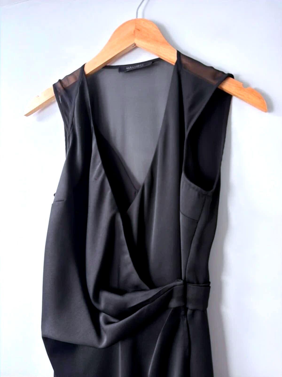 Women’s Allsaints Anika Premium Wrap Dress In Black - Uk8 - 3555