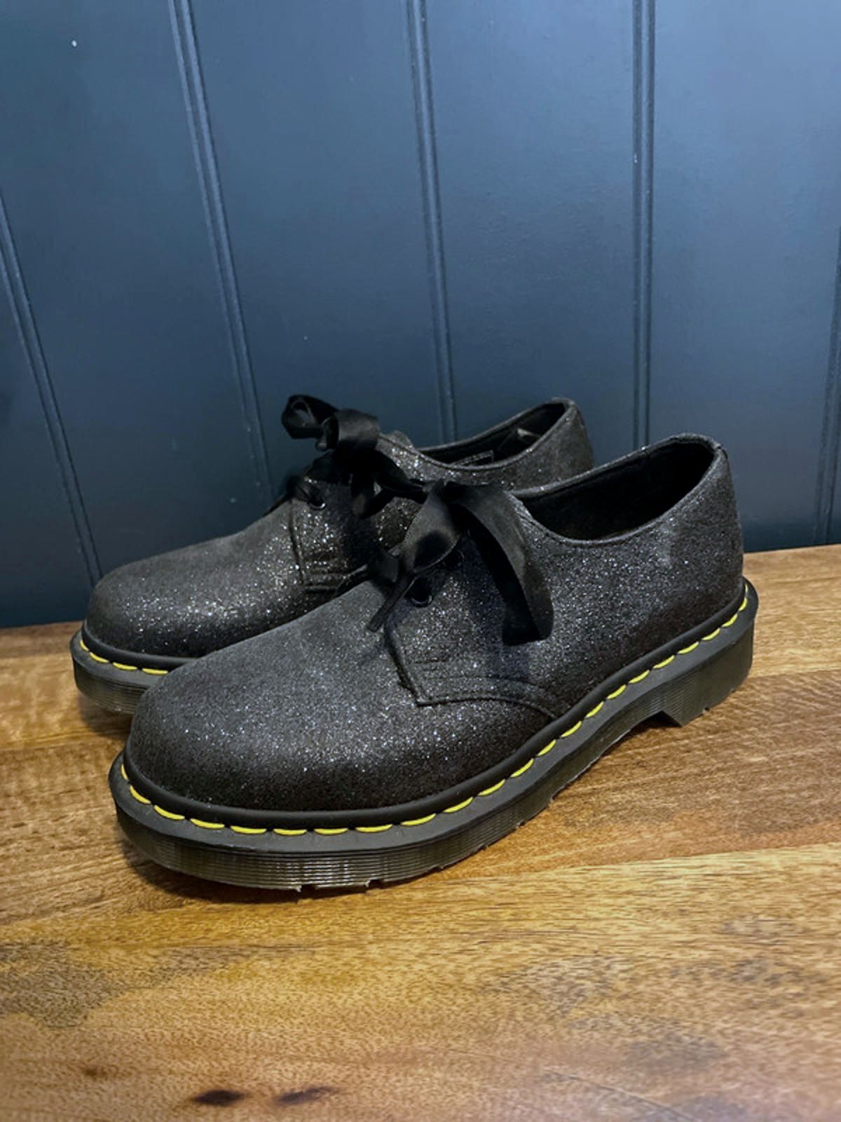 Women’s Dr Martens 1461 Farrah Chunky Sole Glitter Shoes in Black - UK4 - 2554