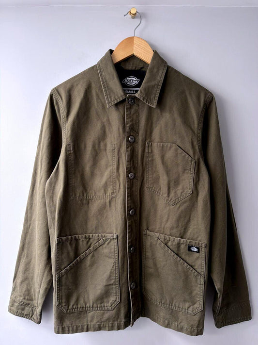 Mens Dickies Workwear Military Style Shirt Jacket In Khaki - Small - 3532