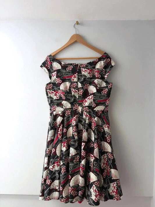 Women’s Hell Bunny Shell Print Retro Style Dress - UK16 - 3379