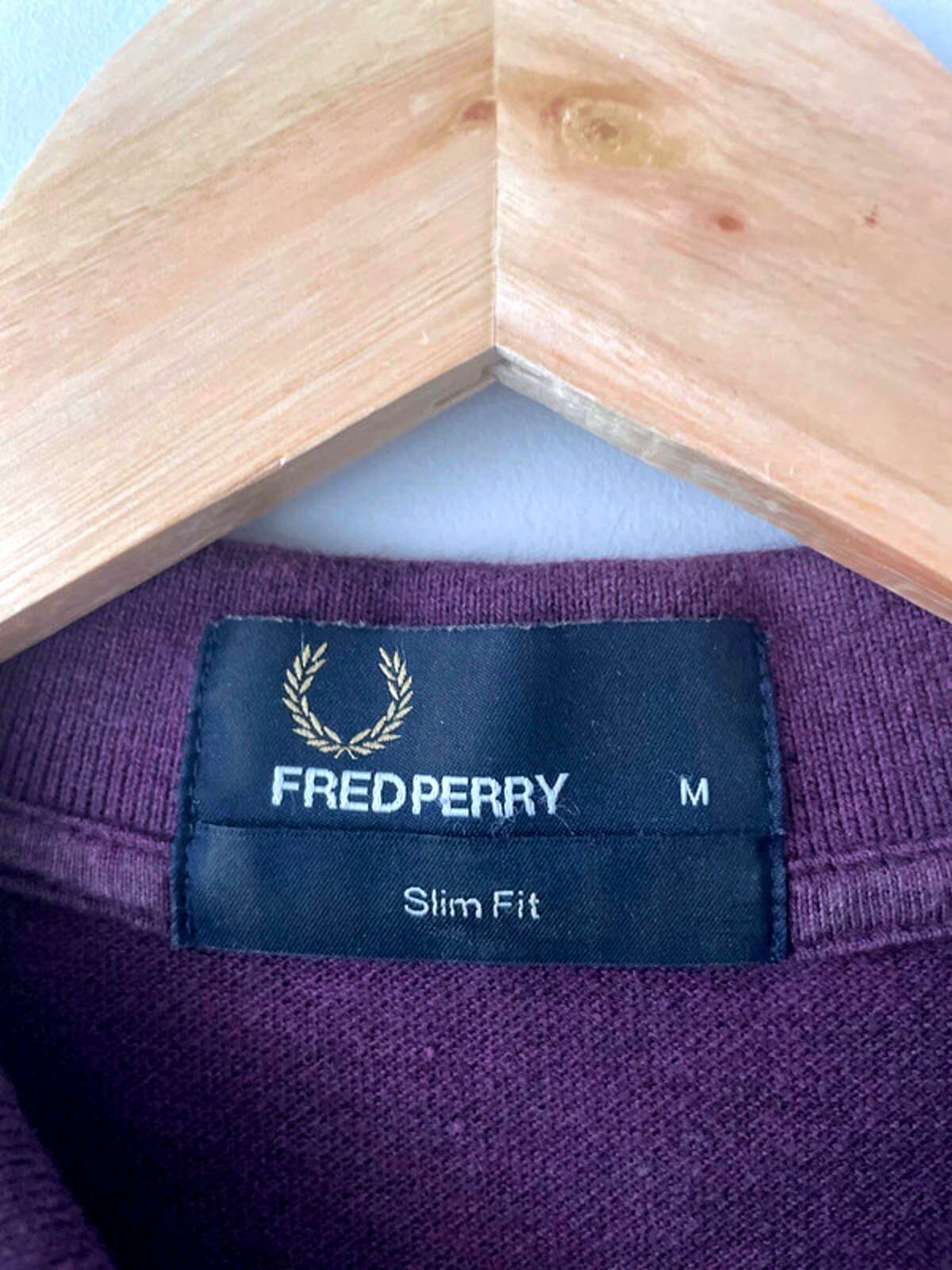 Men’s Fred Perry Slim Fit Short Sleeve Polo Top In Purple - Medium - 1797