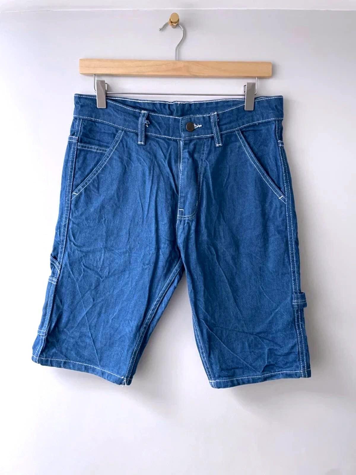 Men’s Carhartt Baggy Fit Cargo Denim Shorts In Navy Blue - W32/L11 - 3146
