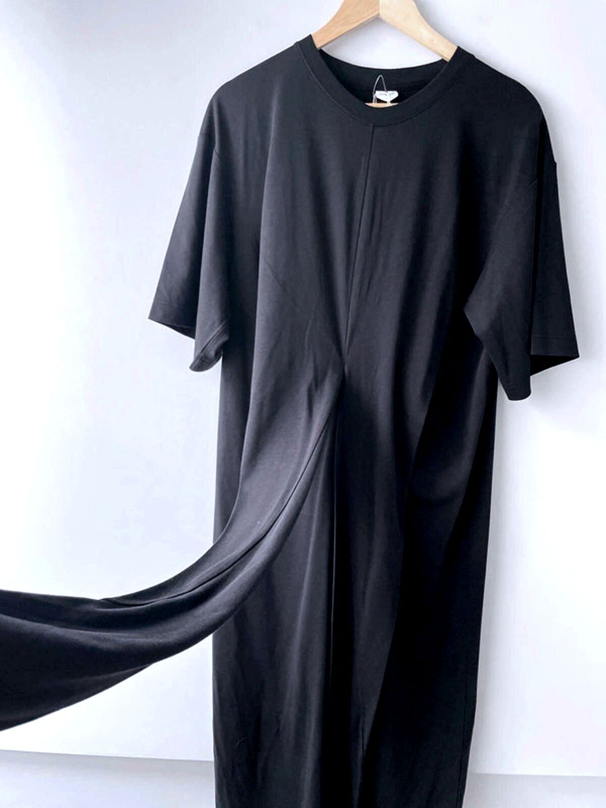 Women’s Arket Longline Drape Dress With Front Pleat Details In Black -Small-2004