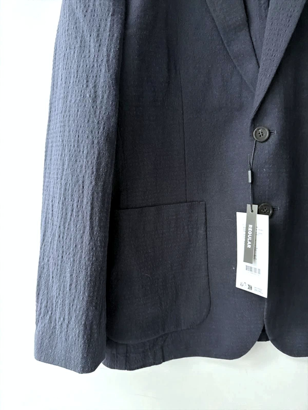 Men’s Jack & Jones Premium Linen Seersucker Blazer In Navy - Medium - 3282