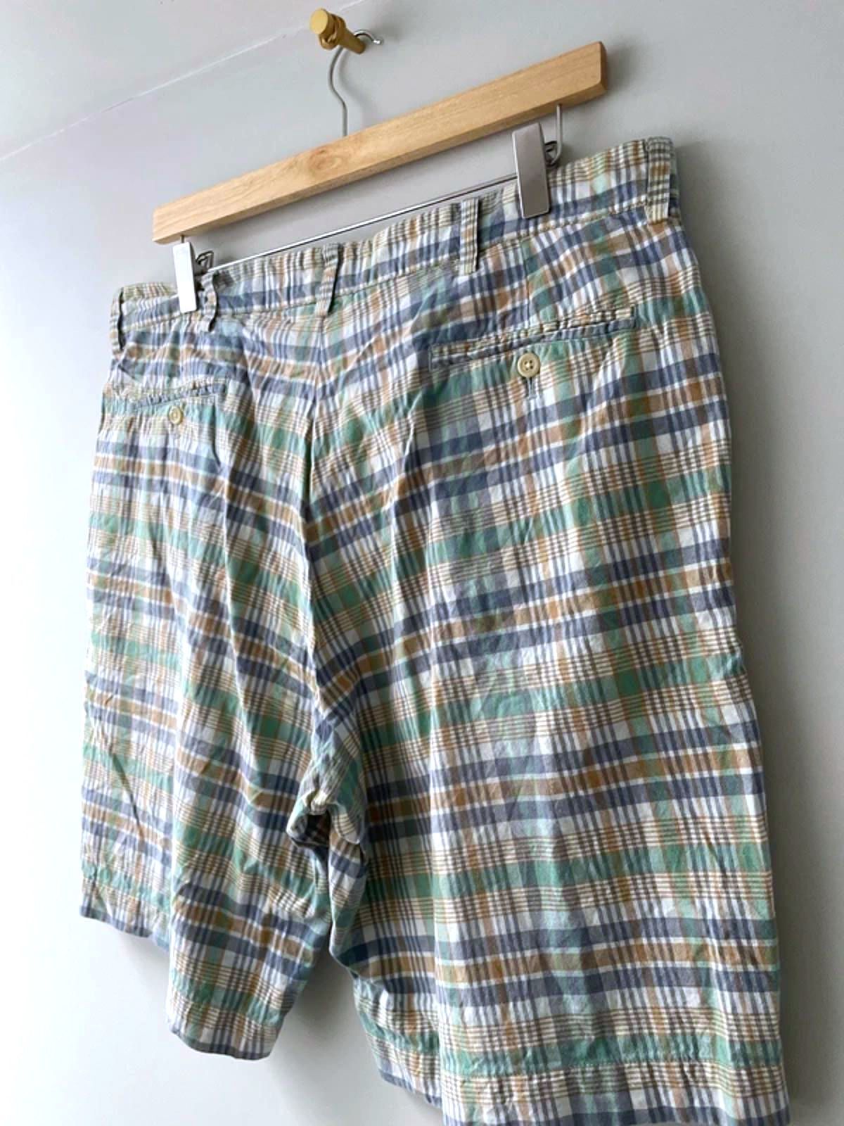 Men’s Ralph Lauren Check Shorts in Green/Blue - W34/L9 - 3144