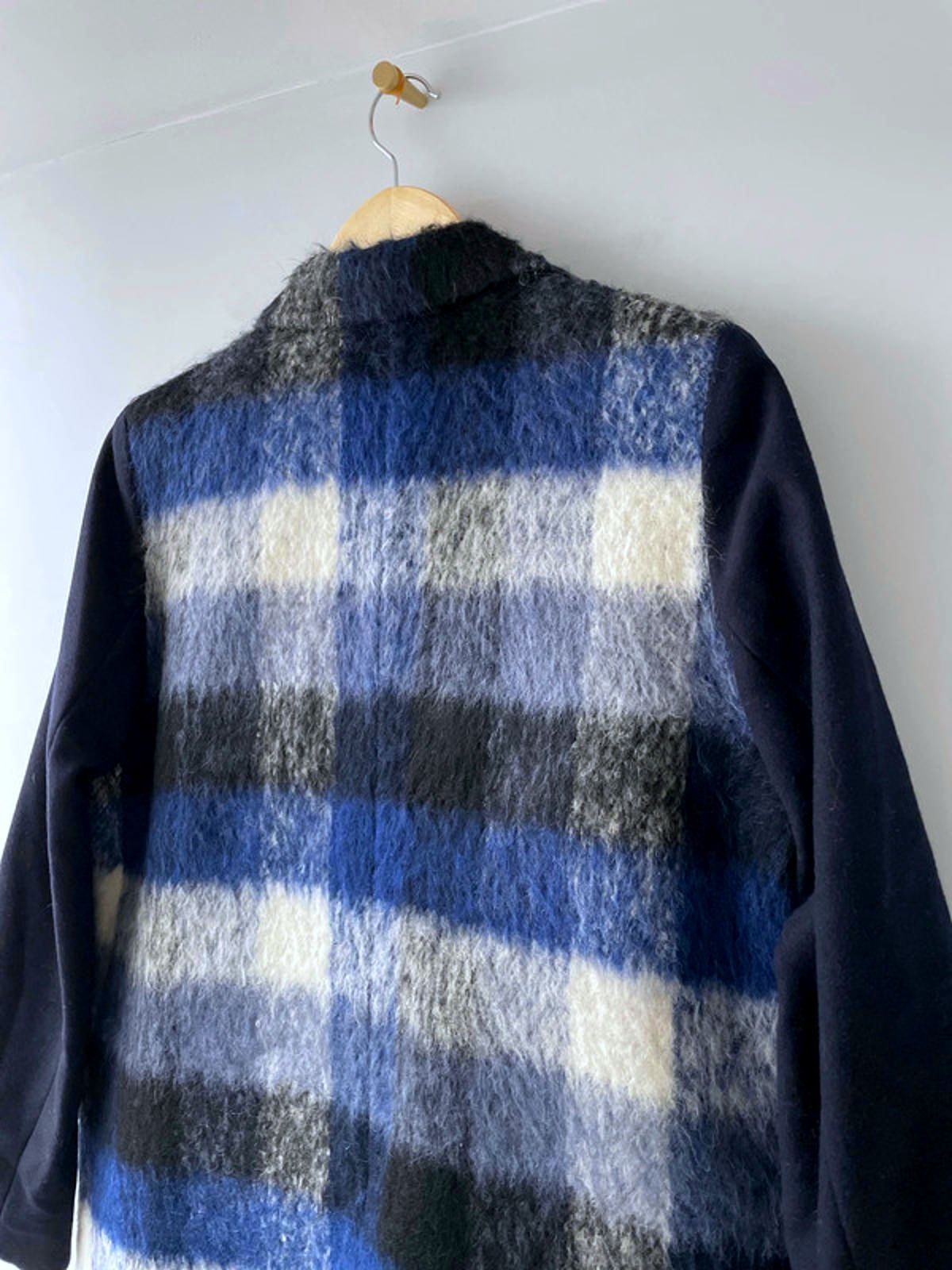 Women’s Sandro Paris Premium Mohair Check Coat Jacket In Navy - UK12 - 2371
