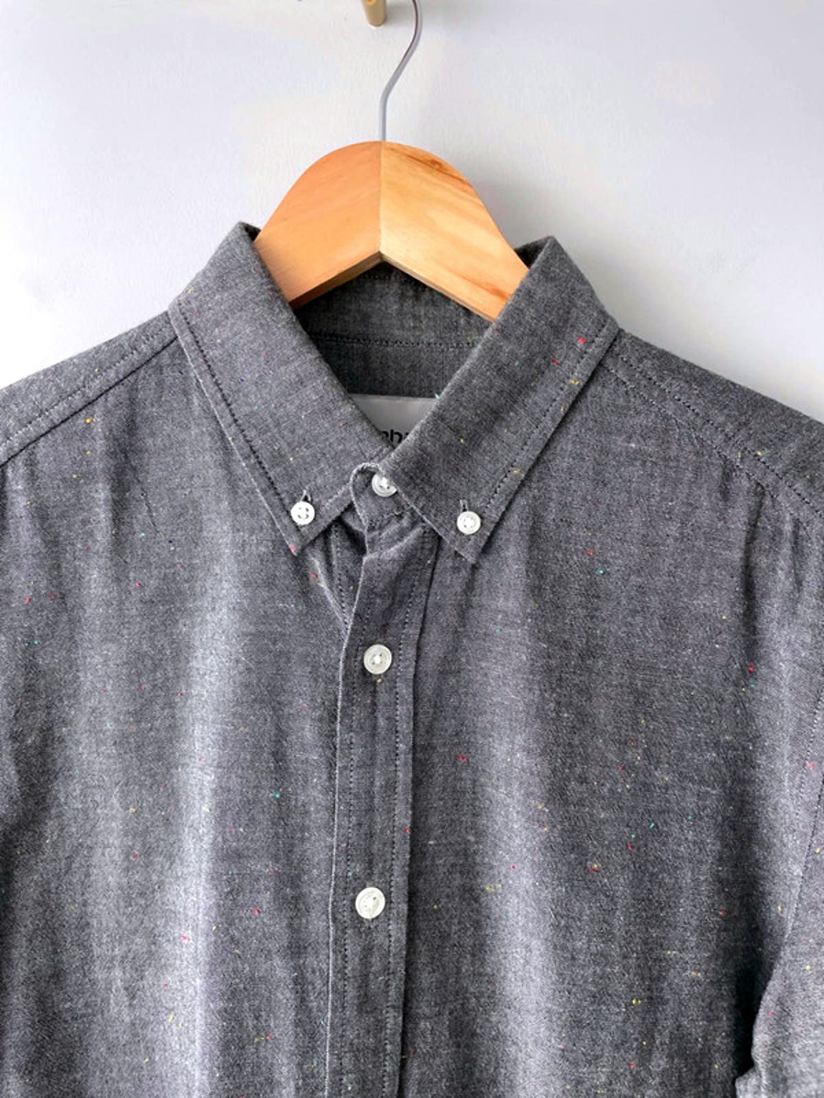 Mens Carhartt Kyoto Long Sleeve Button Down Chambray Shirt In Grey - Small - 1546