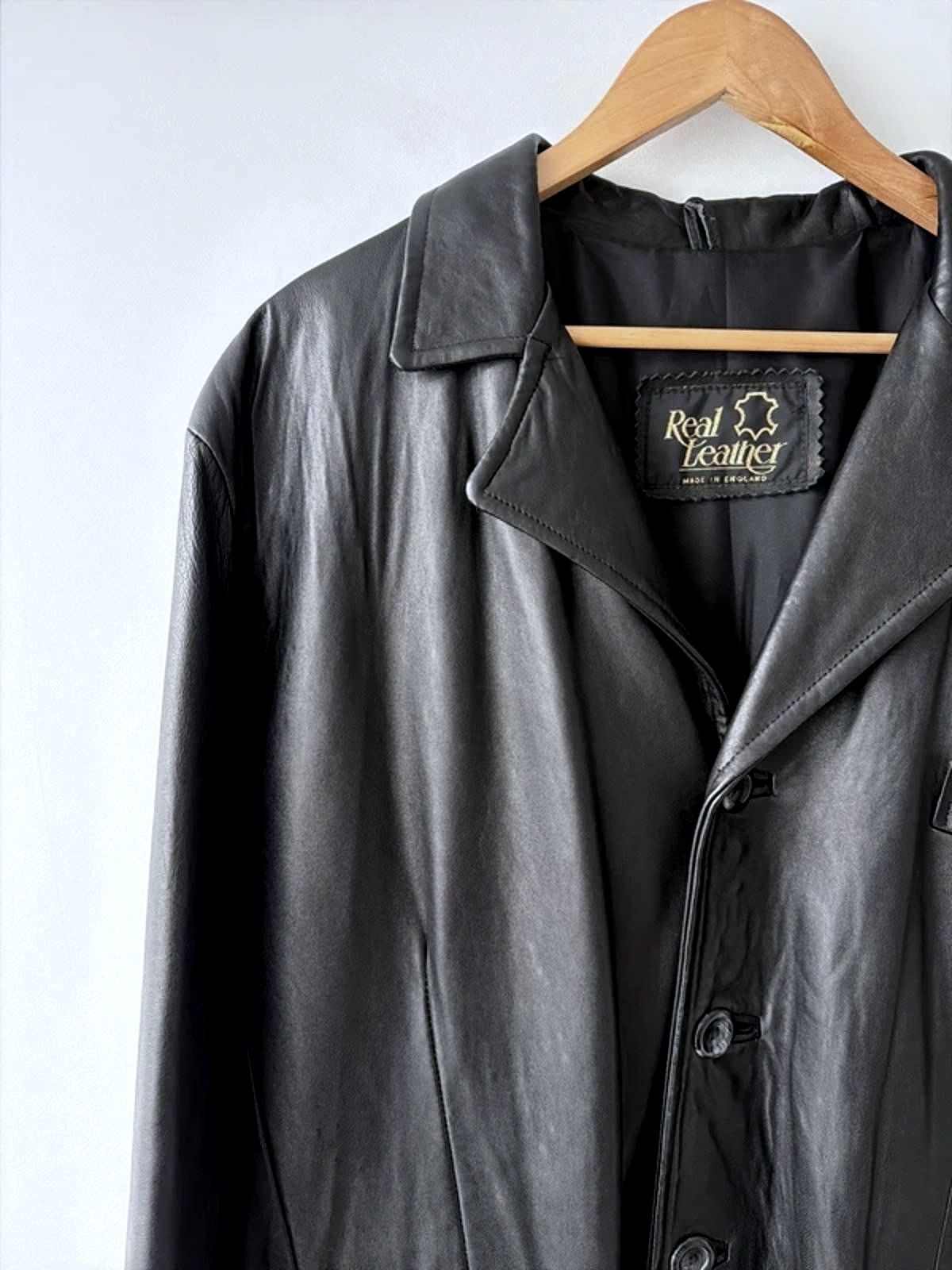 Men's Premium Leather Made In England Jacket Coat In Black  - XLarge - 3307