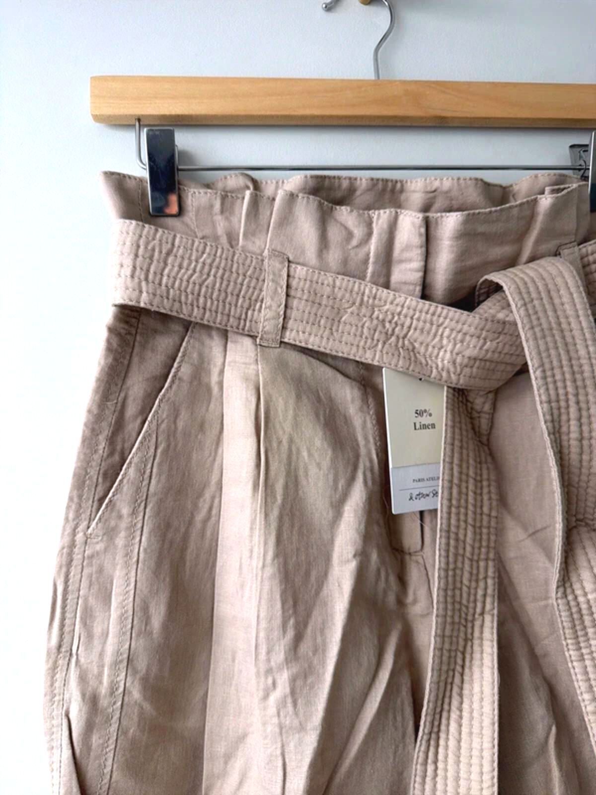 Women’s & Other Stories Linen High Waisted Tie Front Style Shorts - Uk6 - 3444