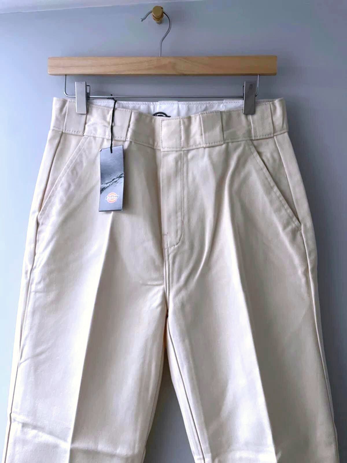 Women’s Dickies Elizaville Straight Leg Trousers In Cream - W28/L29 - 3004