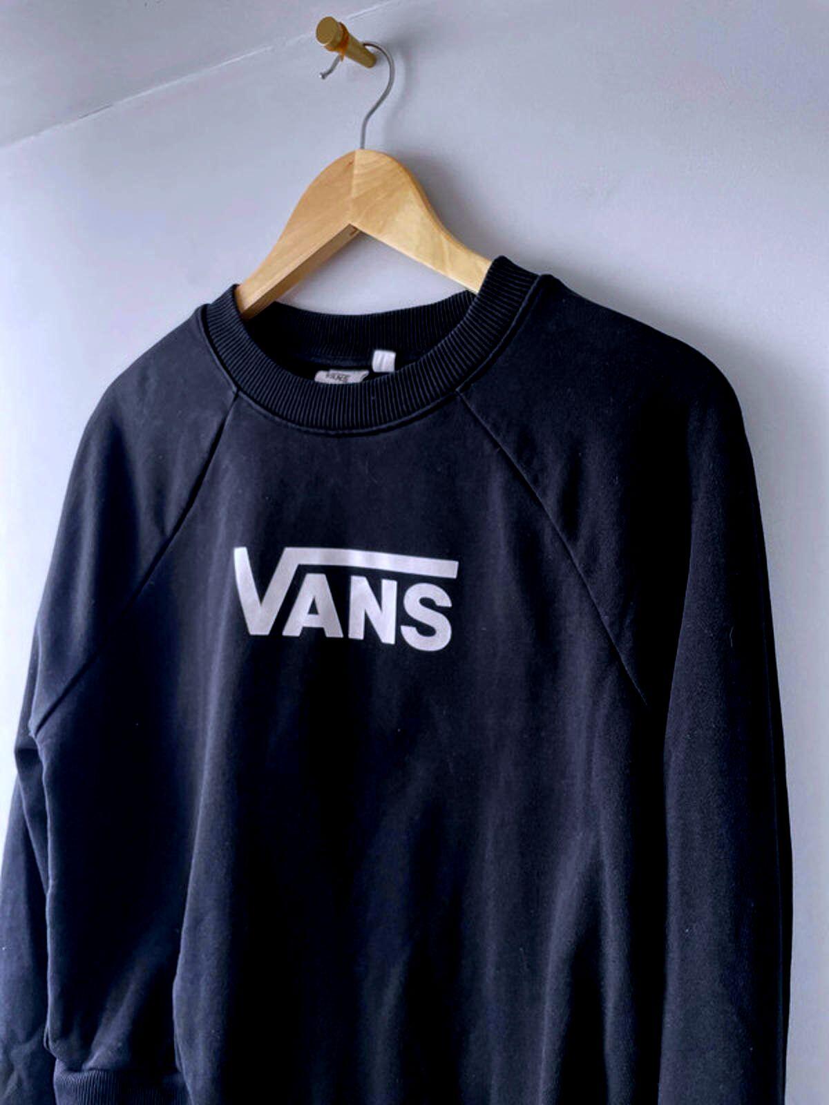 Women’s Vans Oversized Fit Crew Neck jumper Sweatshirt In Black - Small - 2230
