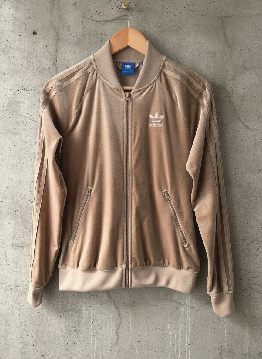 Women’s Adidas Limited Edition Firebird Track Jacket In Velour - UK8 -2522
