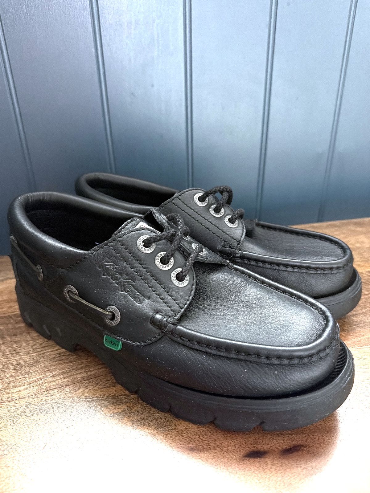 Women’s Kickers Chunky Sole Lace-up Shoes In Black - Uk7 - 3615