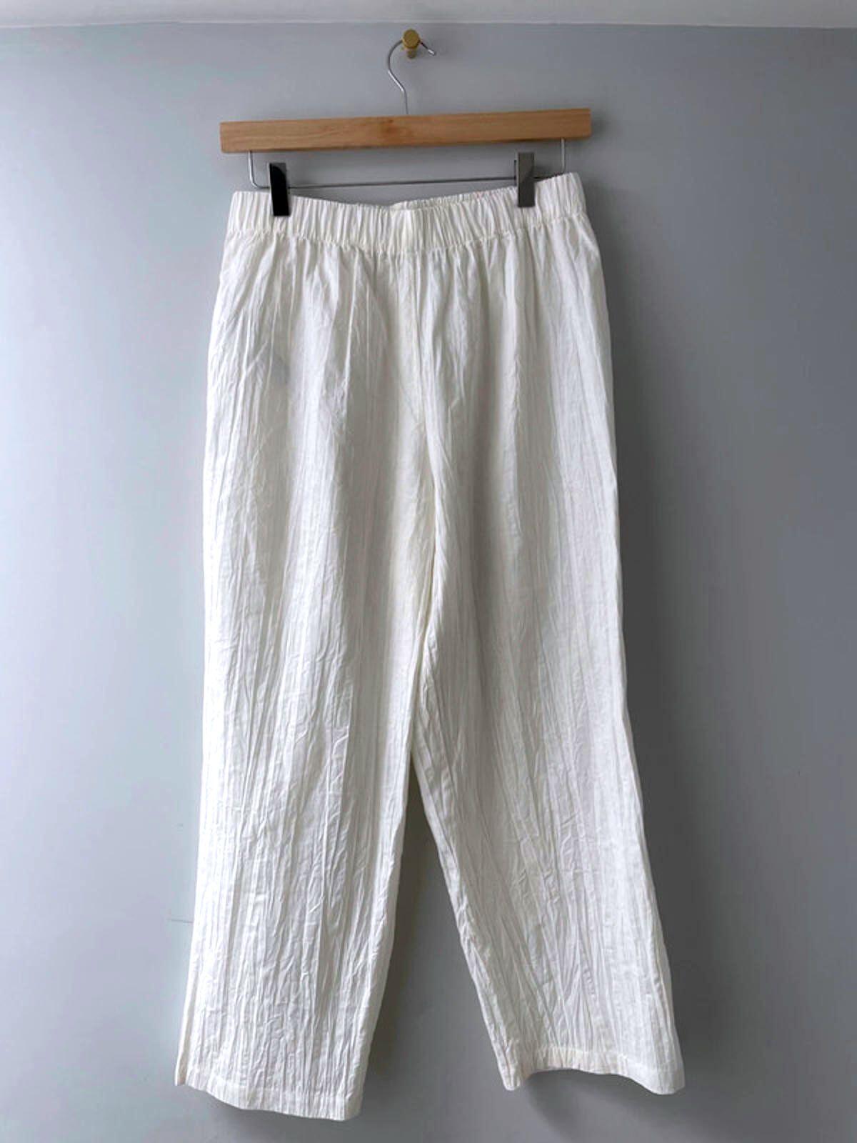Women’s Mango Premium Linen Trousers Bottoms In Off White - W28/L26 - 1227
