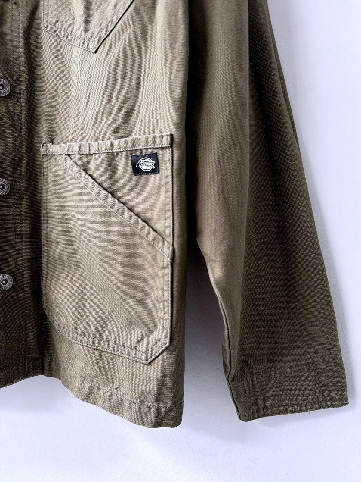 Mens Dickies Workwear Military Style Shirt Jacket In Khaki - Small - 3532