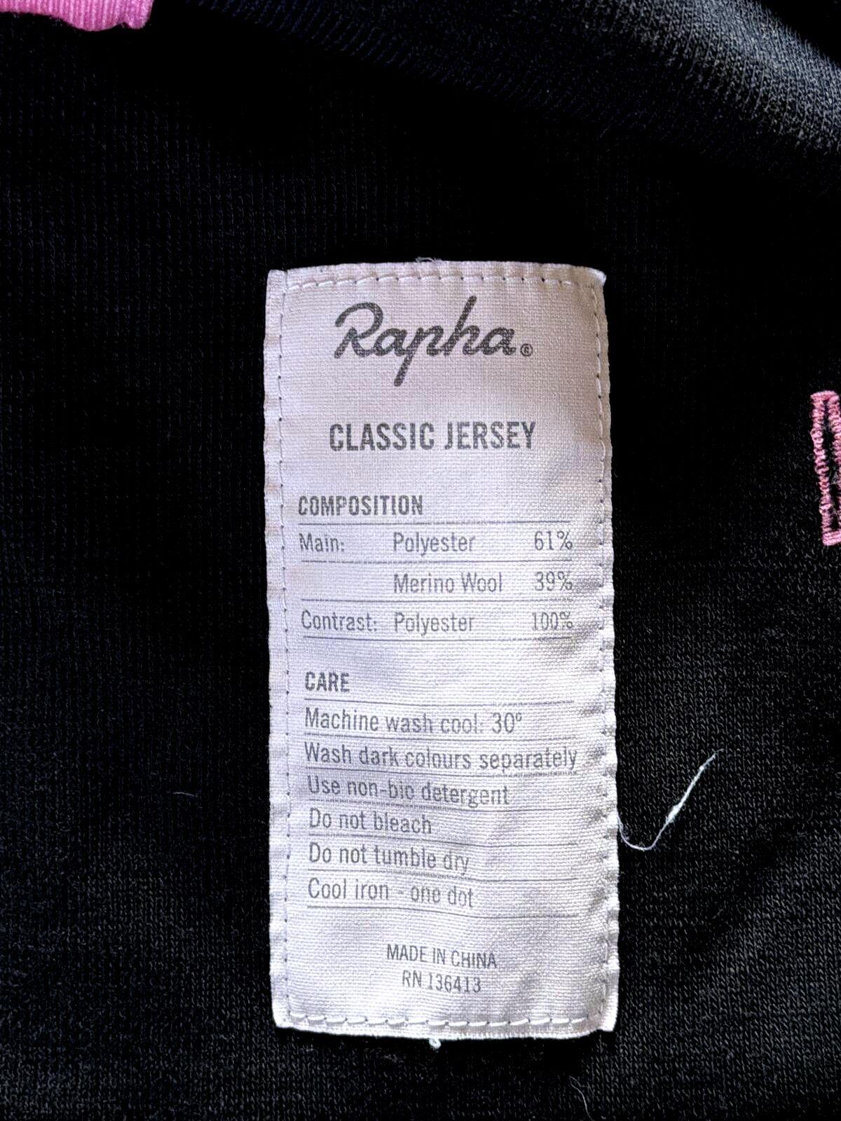 Men's Rapha Short Sleeve Core Cycling Jersey Top In Black - Medium - 3527