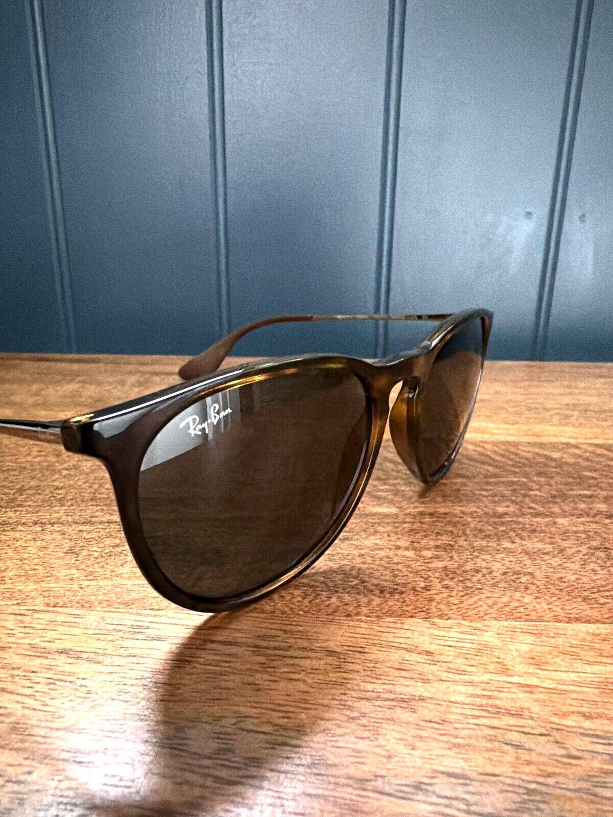 Unisex Ray-Ban Erika RB4171 Brown Tortoiseshell Sunglasses With Case - 3543