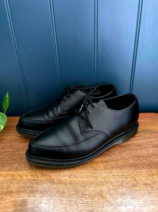 Womens Dr Martens Willis Leather Lace Up Creeper Shoes In Black - UK5 - 2186