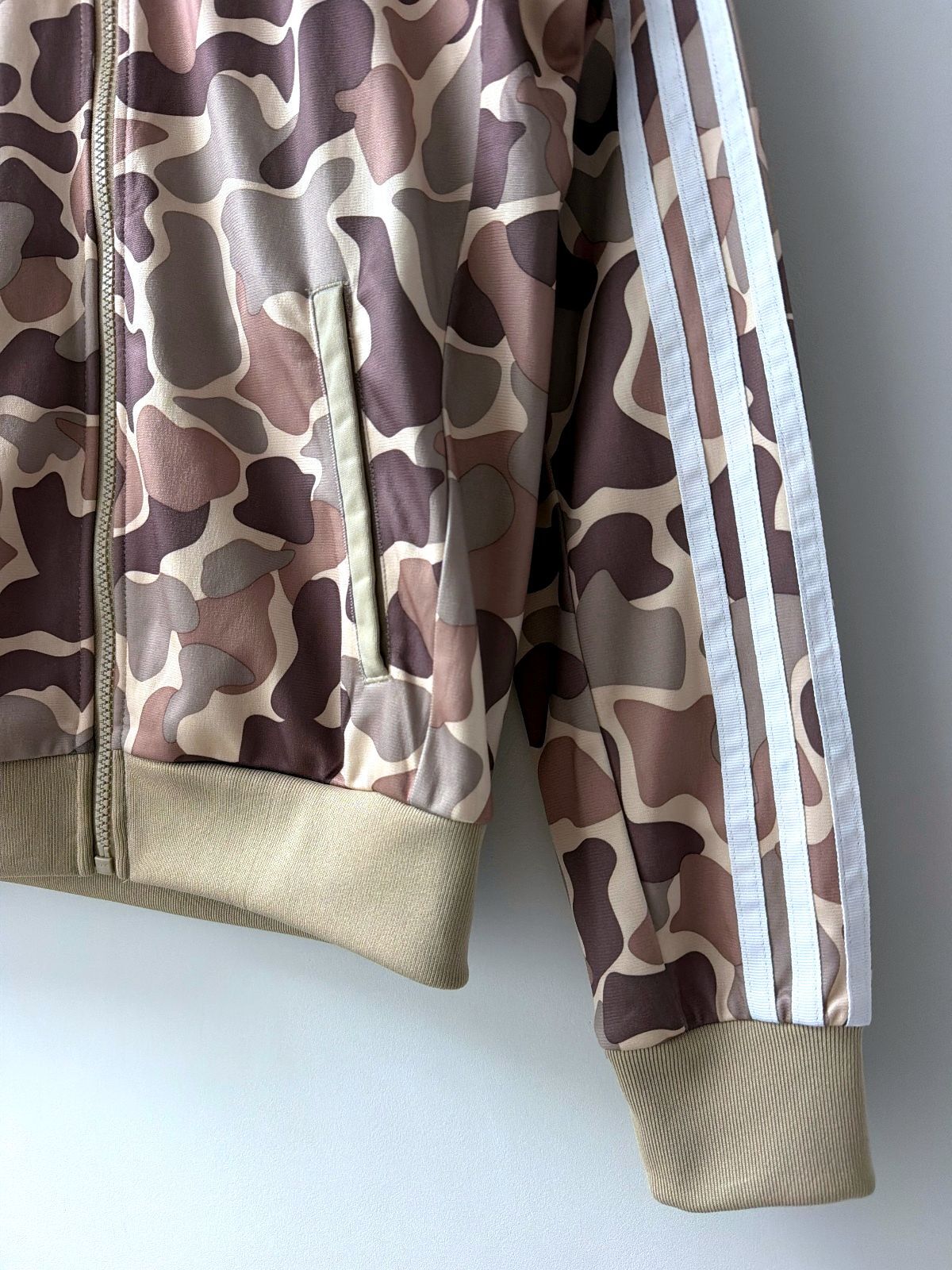 Women’s Adidas Camo Print Track Jacket Top In Brown - Uk8 - 3769