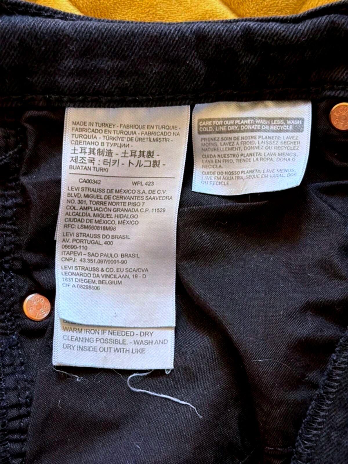 Women’s Levi’s Ribcage Straight High Waisted Fit Jeans In Black - W28/L27 - 3554