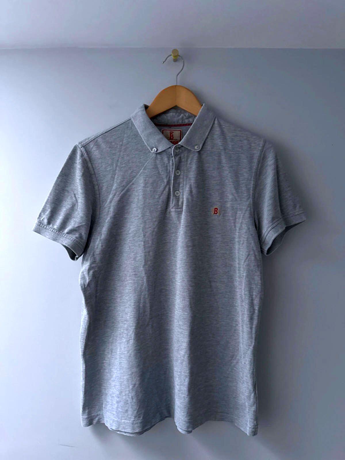 Men’s Baracuta Classic Polo Top With Dutton Down Collar In Grey - large - 0293