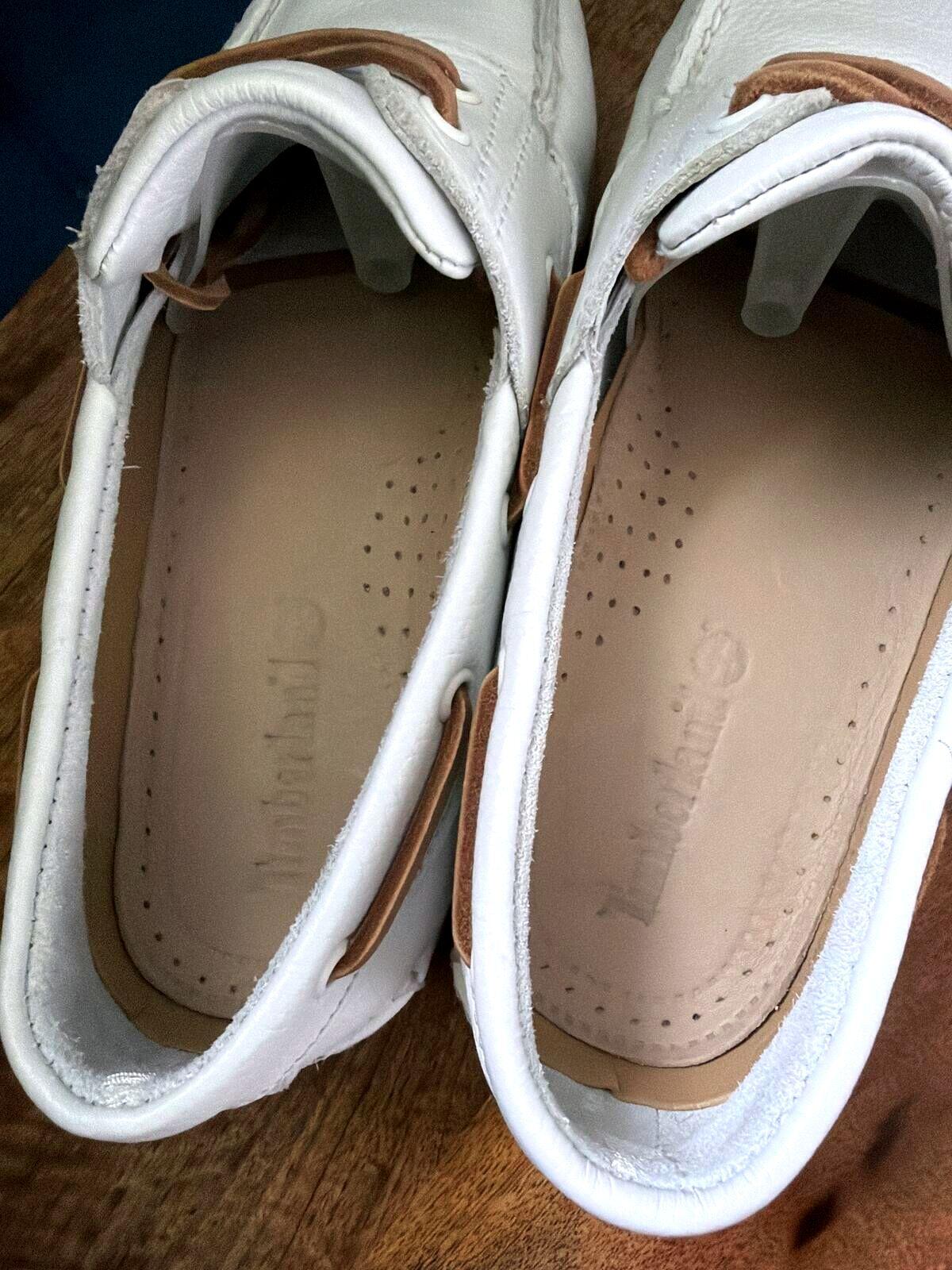 Men’s Timberland Premium leather Classic Boat Shoes In White - UK8 - 3539