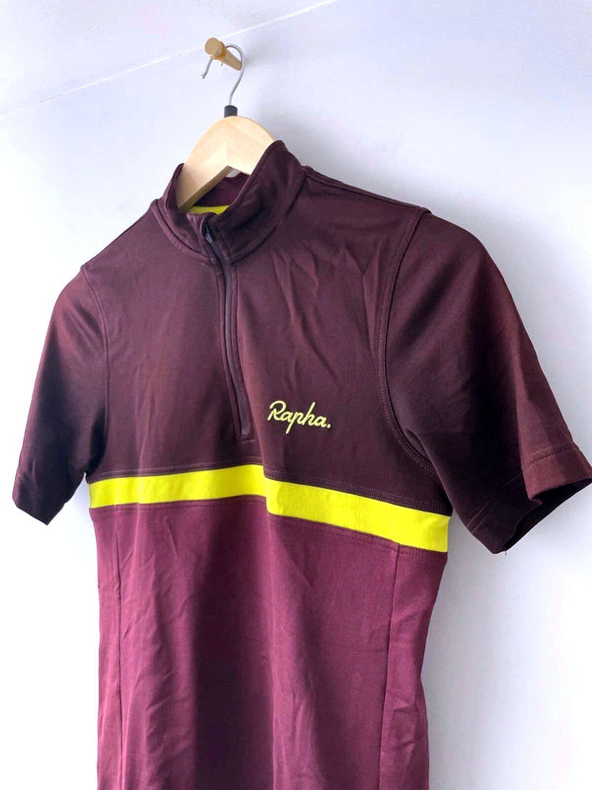 Men’s Rapha Club Merino Wool Cycling Jersey Top In Burgundy - Small - 2317