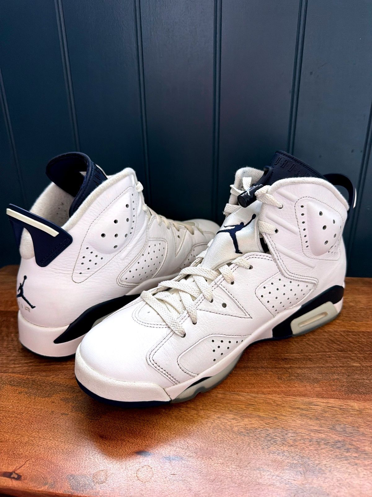 Mens Air Jordan 6 Rare Retro Leather Basketball Trainers In White - Uk9.5 - 3613