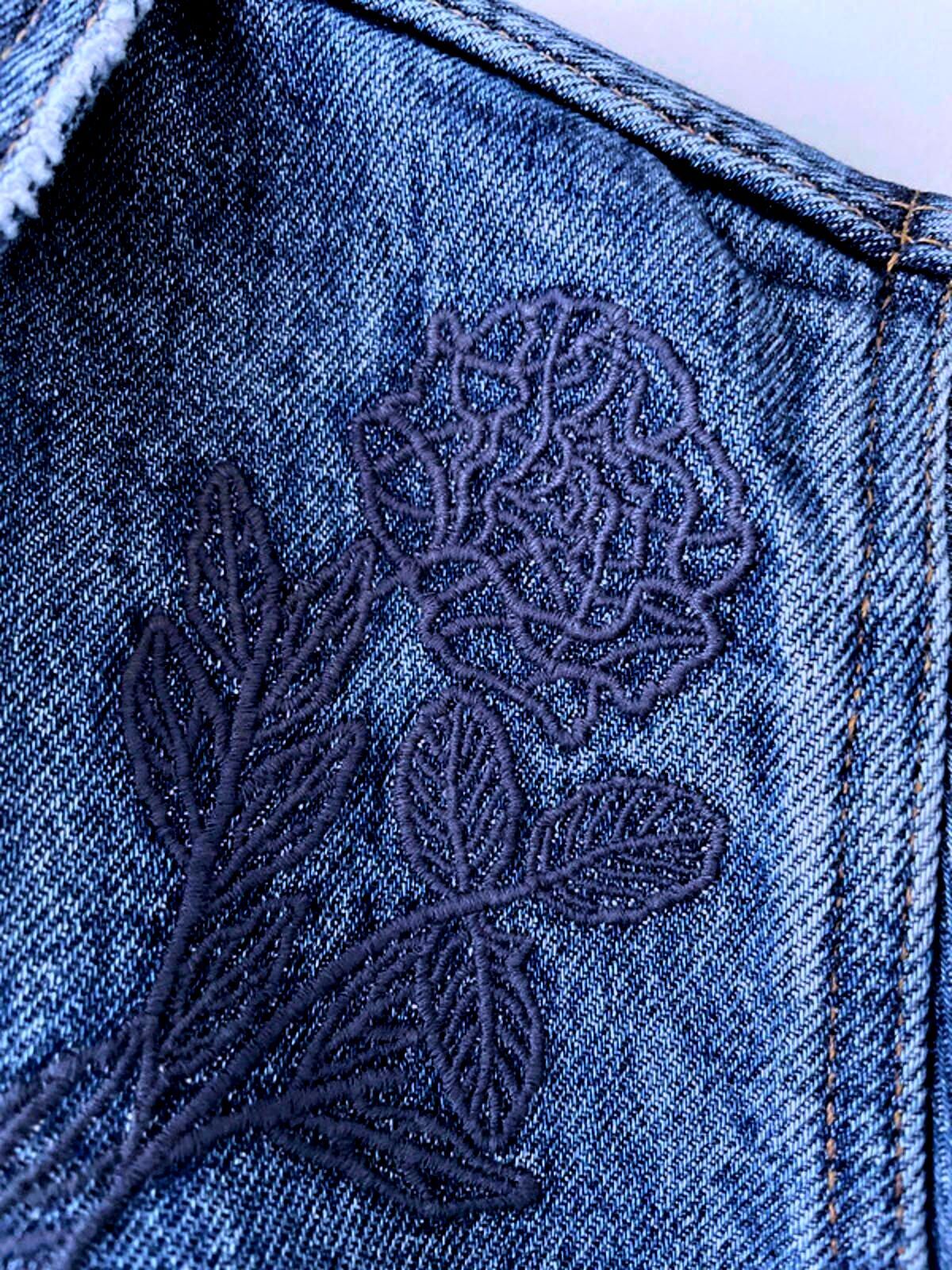 Women’s Tommy Hilfiger Embroidered Detail Denim Jacket In Navy - Small -2432