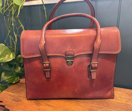 Men’s Medici Vintage Made In Italy Leather Bag Holdall In Brown - 2730