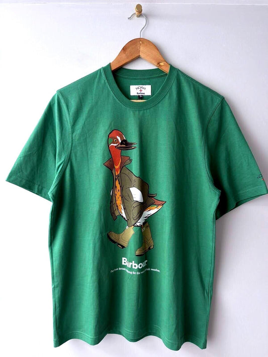 Mens Barbour x Noah Green Duck Graphic T-Shirt In Green - Small - 3501