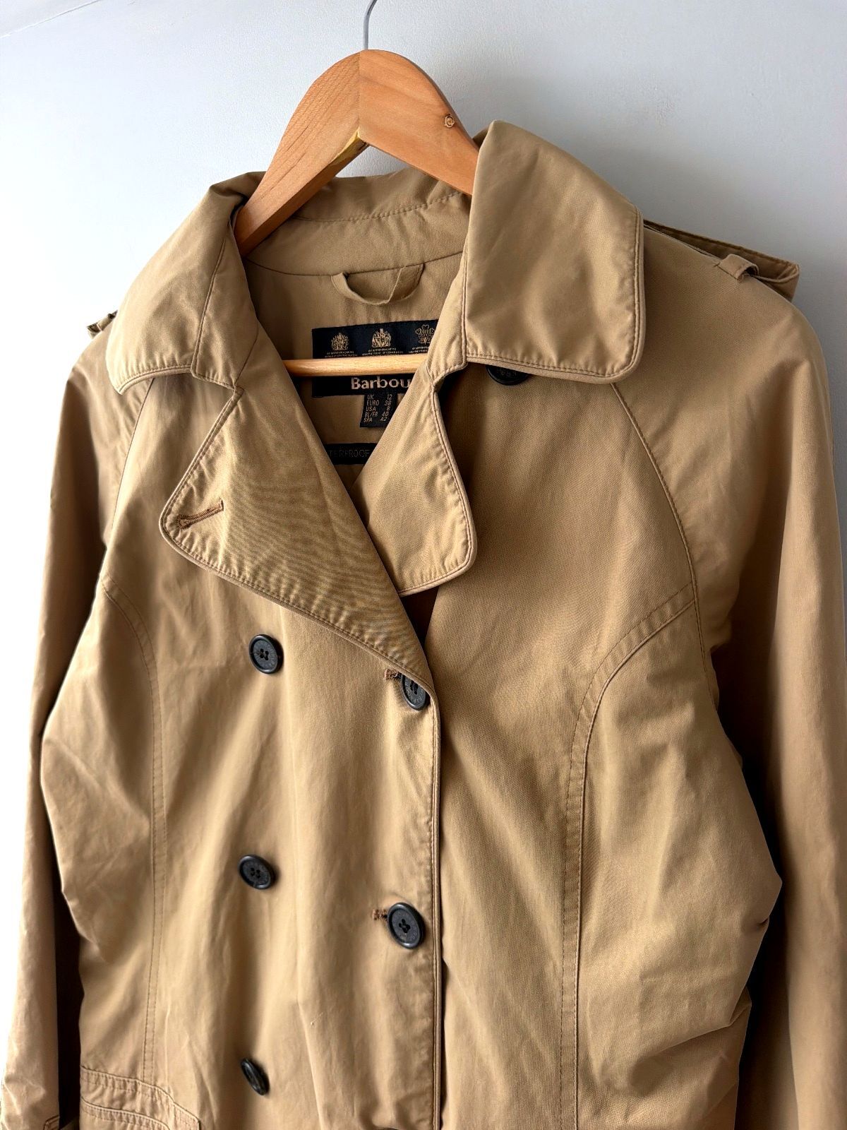 Women’s Barbour Valerie Classic Trench Coat Mac In Beige - Uk12 - 3796