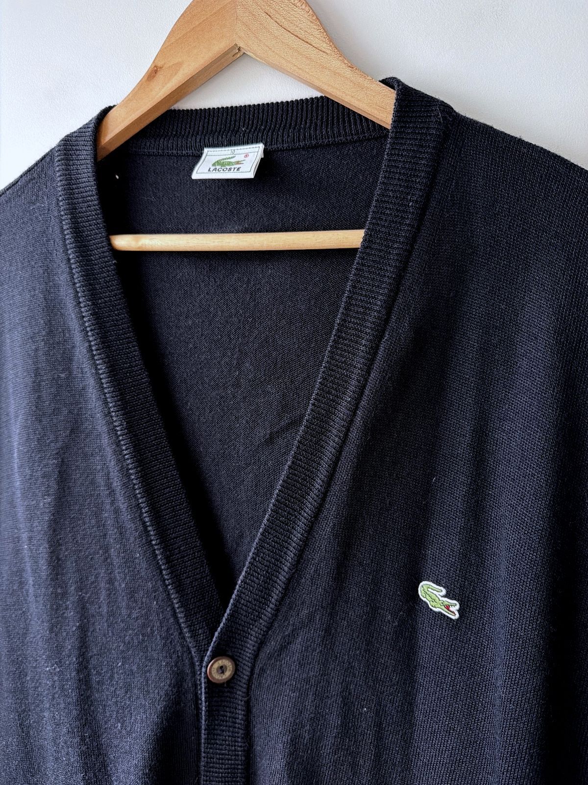 Men’s Lacoste Premium Wool Button-Up Cardigan In Dark Navy - 4XLarge - 3801