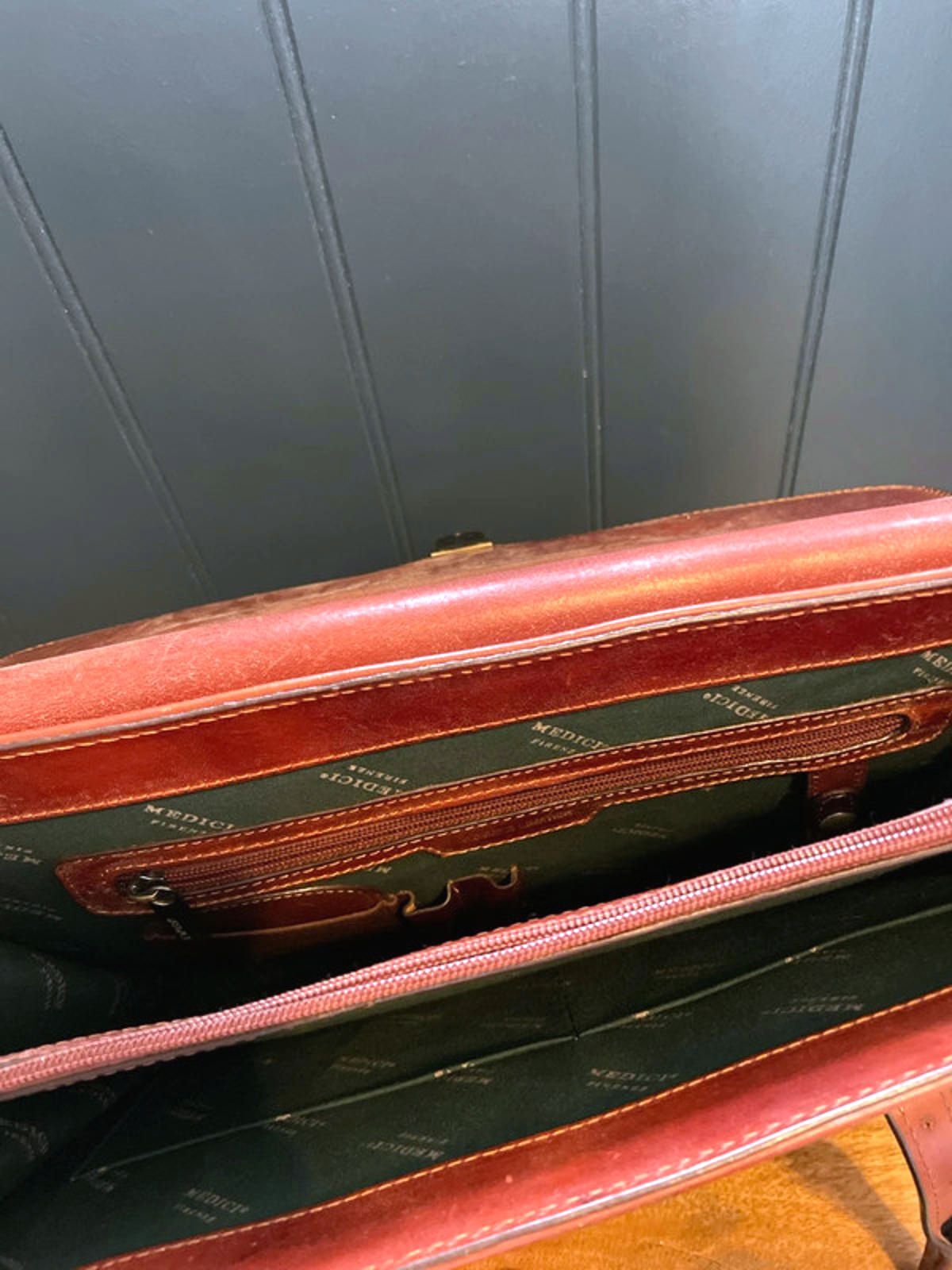 Unisex Medici Vintage Made In Italy Leather Bag Holdall In Brown - 2730