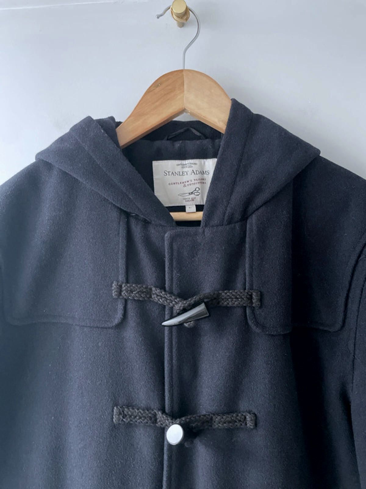 Men's Stanley Adams Premium Wool Hooded Duffle Coat In Navy - Large - 2440