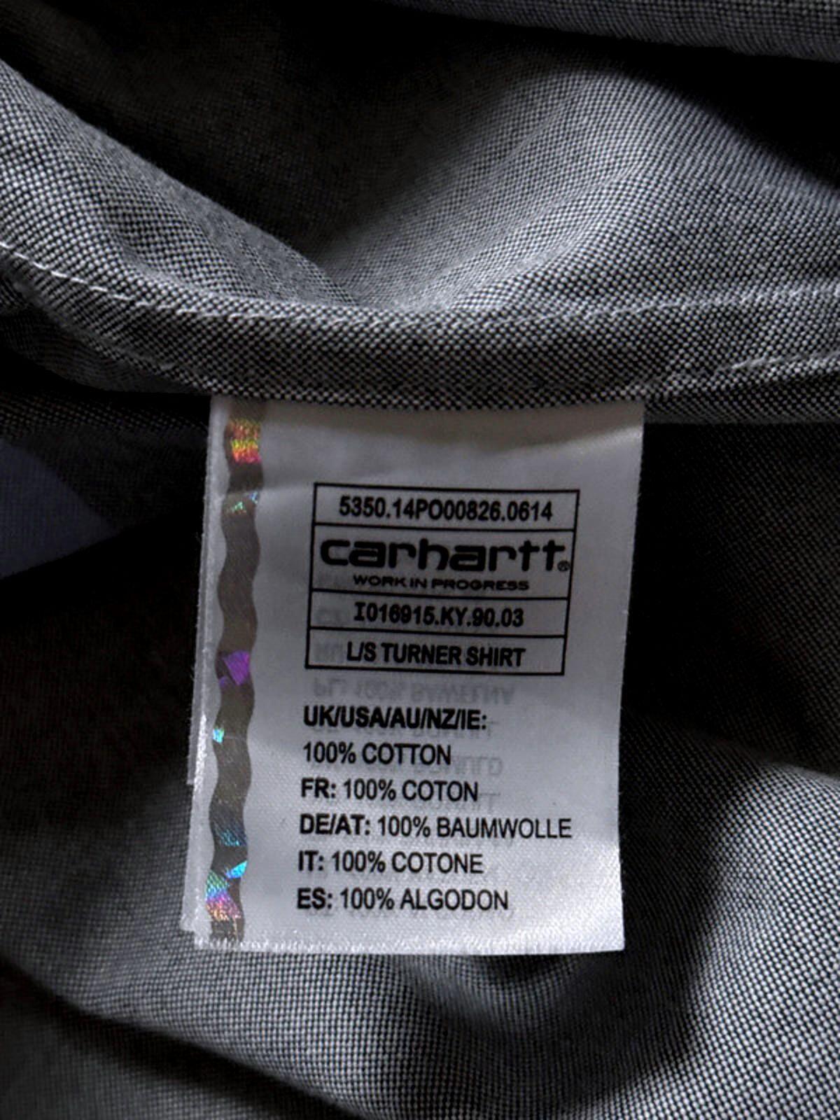 Men’s Carhartt slim fit long sleeve turner oxford shirt in blue - Medium - 0283