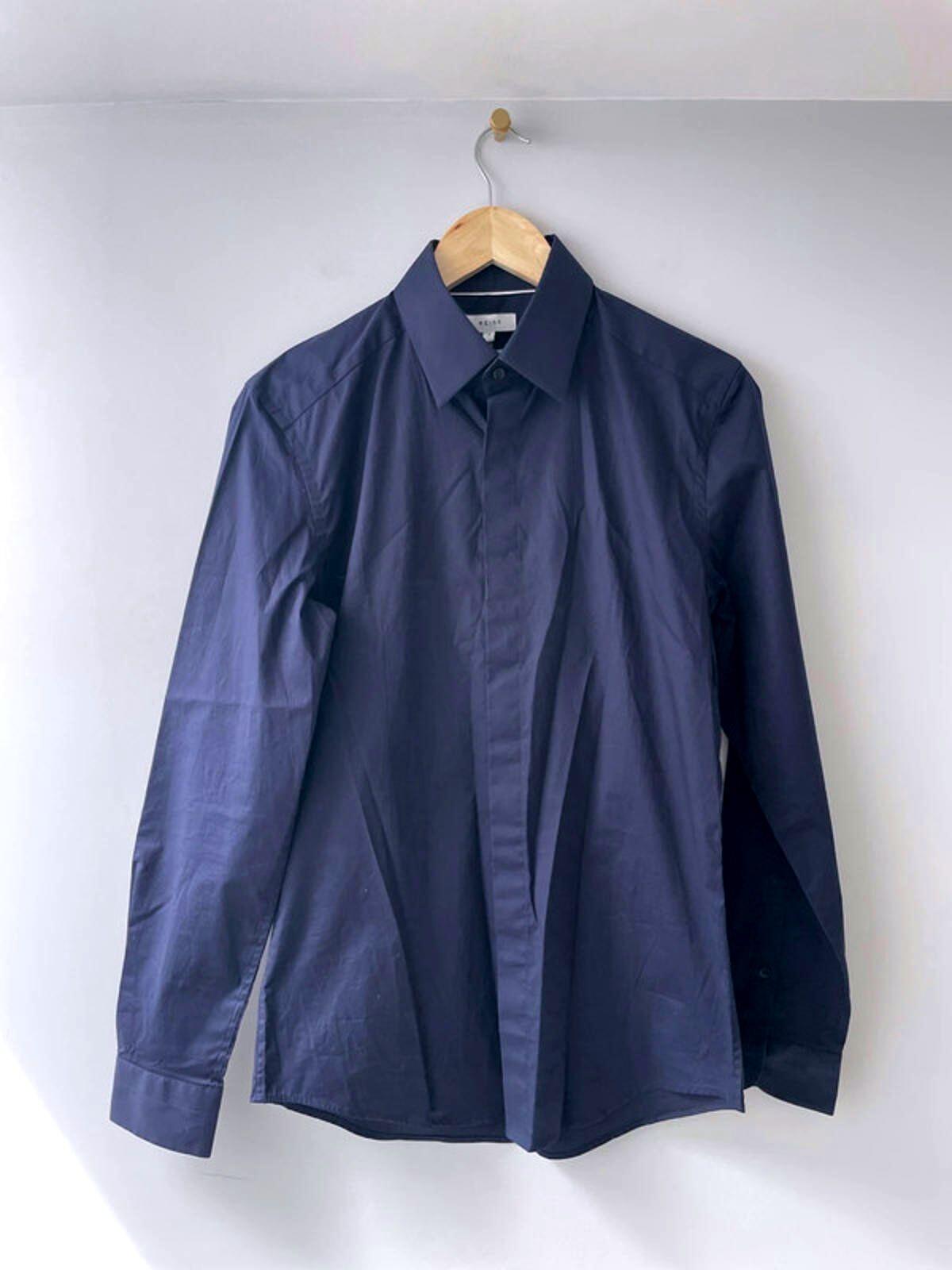 Men’s Reiss Kiana Premium Slim Fit Shirt In Navy - Small - 1811