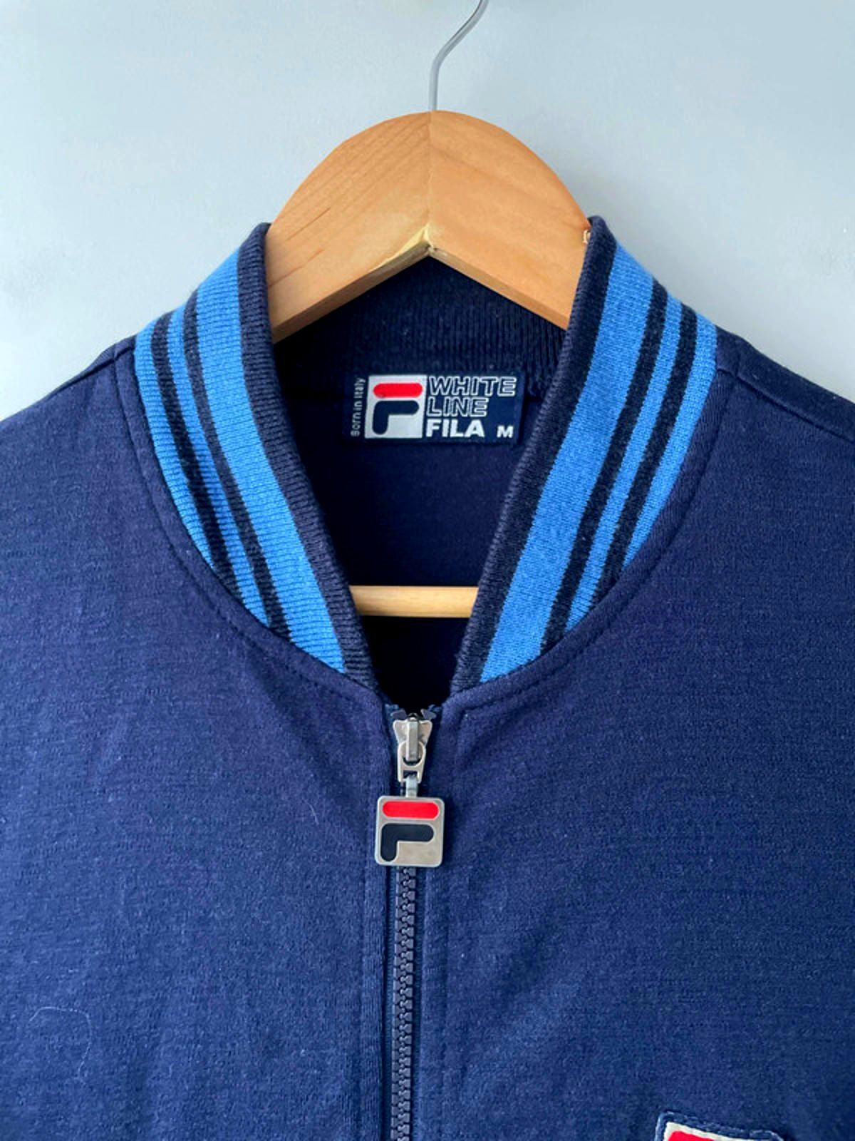 Men’s Fila White Line Settanta Vintage Bomber Track Jacket in Navy - Medium-2590